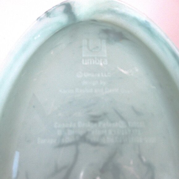 UMBRA PASTEL TURQUOISE MARBLE SKINNY WASTEBASKET - Picture 9 of 11